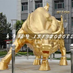 金牛雕塑，鑄銅金牛雕塑，貼金銅牛