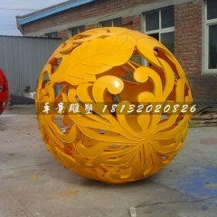 不銹鋼鏤空球雕塑，不銹鋼景觀(guān)雕塑