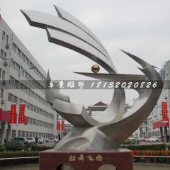 不銹鋼飛舞雕塑，飛翔雕塑，揚(yáng)帆雕塑