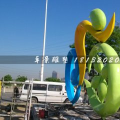 不銹鋼卡通雕塑，彩色不銹鋼雕塑