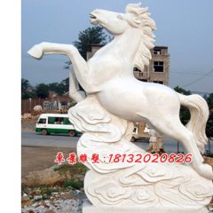 石雕馬，漢白玉小馬雕塑，奔馬雕塑