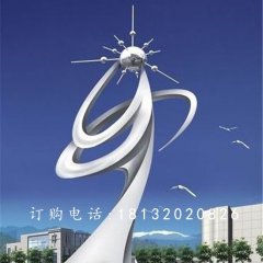 不銹鋼升騰雕塑，不銹鋼企業(yè)抽象雕塑