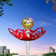 不銹鋼花朵雕塑，廣場不銹鋼花球雕塑