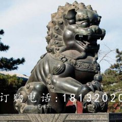戲球獅銅雕，廣場青銅獅