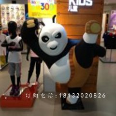 商場卡通雕塑，玻璃鋼功夫熊貓雕塑