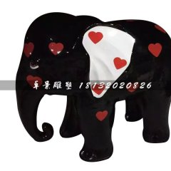 玻璃鋼彩繪大象，彩繪玻璃鋼雕塑