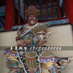 四大天王雕塑，玻璃鋼彩繪四大天王