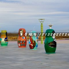 玻璃鋼套娃雕塑，玻璃鋼彩繪雕塑