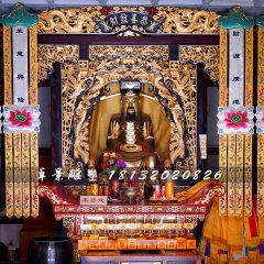 財(cái)神銅雕，鎏金財(cái)神