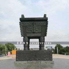 廣場銅鼎，方鼎銅雕