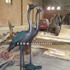 龜鶴延年銅雕，仙鶴銅雕