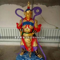 玻璃鋼彩繪韋陀菩薩，寺廟神仙雕塑