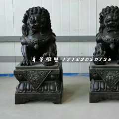 北京獅銅雕，小型銅獅子