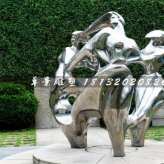 抽象女人雕塑，不銹鋼景觀雕塑