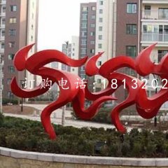 跑步雕塑，不銹鋼抽象人物