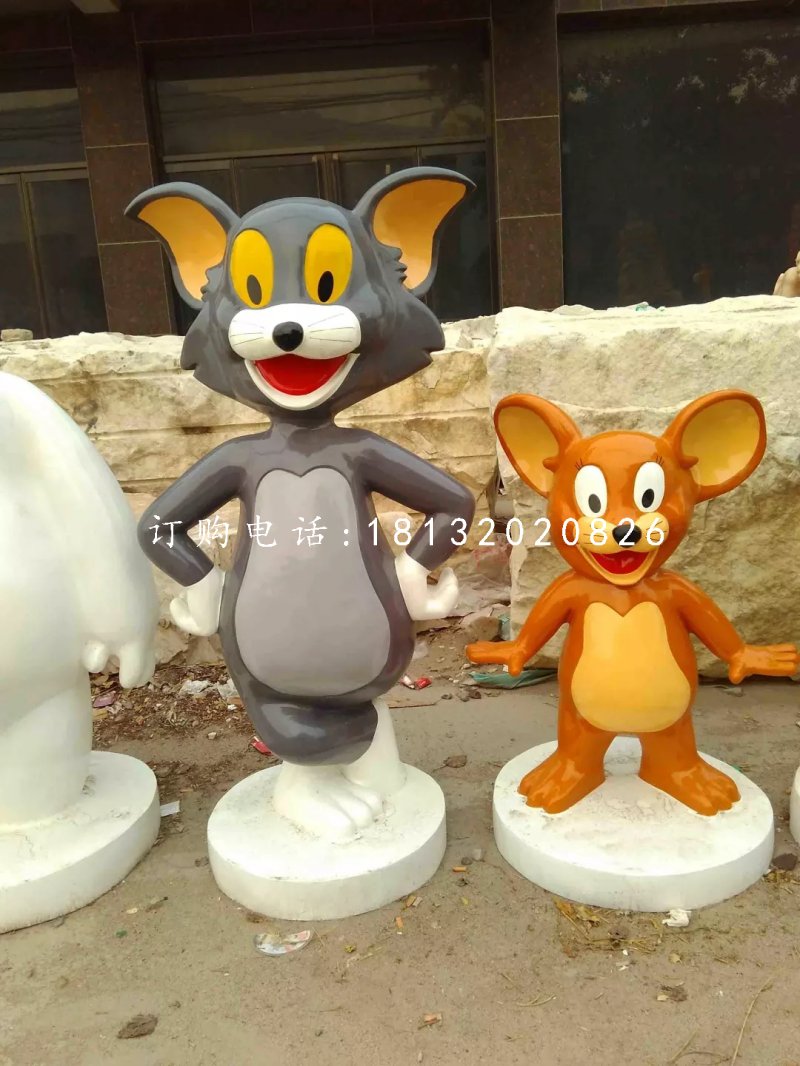 玻璃鋼貓和老鼠雕塑卡通動(dòng)物雕塑