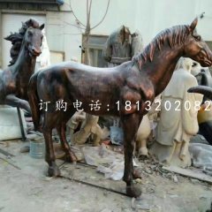 玻璃鋼仿銅馬雕塑，動(dòng)物雕塑