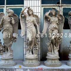 玻璃鋼仿銅天使雕塑，西方人物雕塑