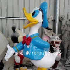 玻璃鋼唐老鴨雕塑，卡通迪士尼雕塑