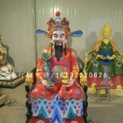 彩繪神仙雕塑，玻璃鋼財神雕塑