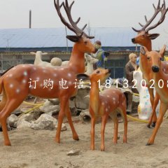 仿真小鹿雕塑，玻璃鋼梅花鹿