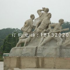 清朝人抗擊倭寇石雕，廣場紀(jì)念石雕