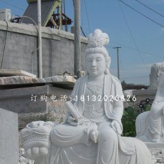 文殊菩薩石雕，漢白玉佛像