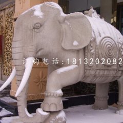 廣場(chǎng)大象石雕，動(dòng)物石雕