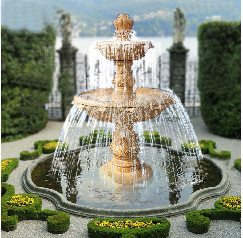 晚霞紅噴泉，園林景觀石雕