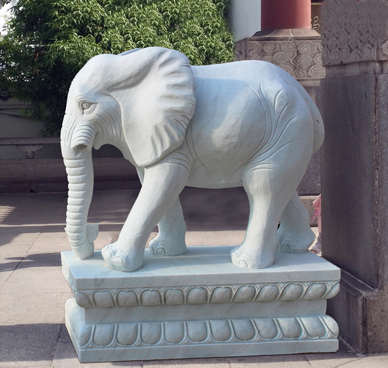 招財(cái)石雕，石雕大象