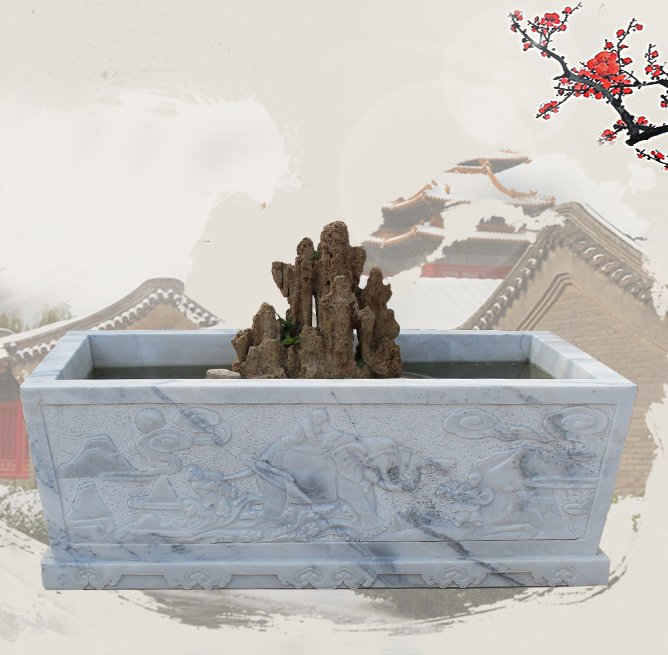 大理石魚缸，園林景觀石雕