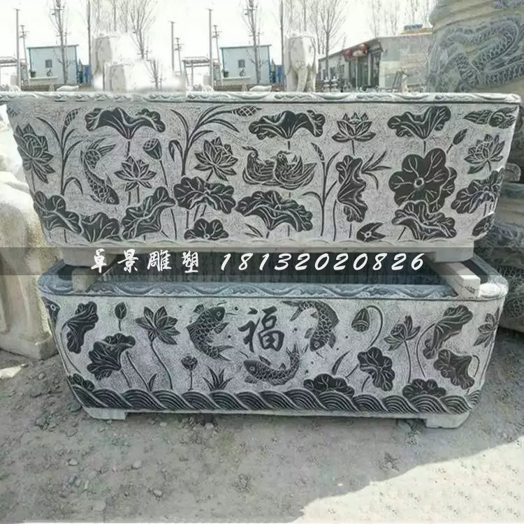 方形水缸石雕，仿古石雕