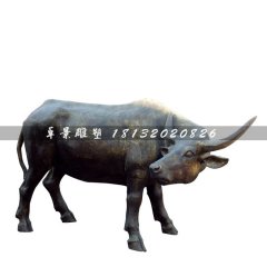 玻璃鋼仿銅牛，玻璃鋼金牛雕塑