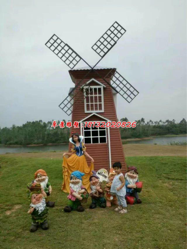 玻璃鋼風車雕塑，玻璃鋼卡通人物雕塑
