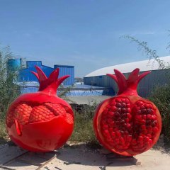 戶(hù)外玻璃鋼仿真石榴雕塑