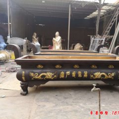 長(zhǎng)方形銅雕香爐