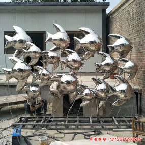 水景雕塑 不銹鋼抽象金魚(yú)