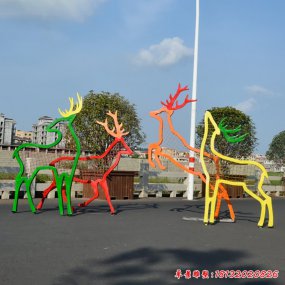 萬達(dá)廣場不銹鋼剪影雕塑